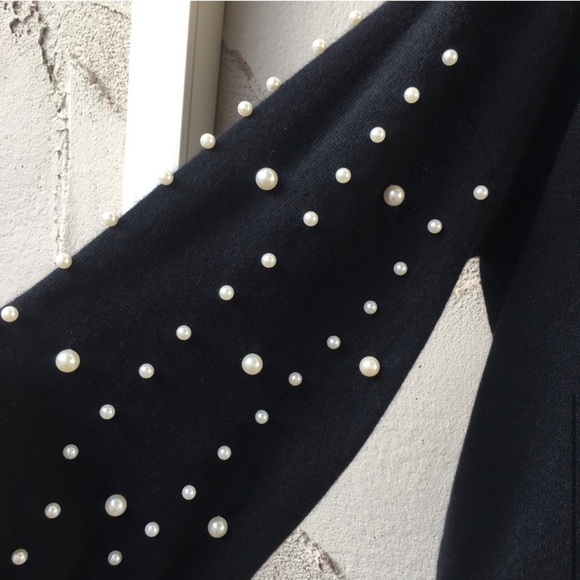 Charter Club Cashmere Imitation Pearl Embellished Sweater in black size 1X - Picture 5 of 10